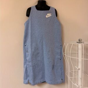 Nike Light Blue Heather Athletic Tank Dress with White Logo